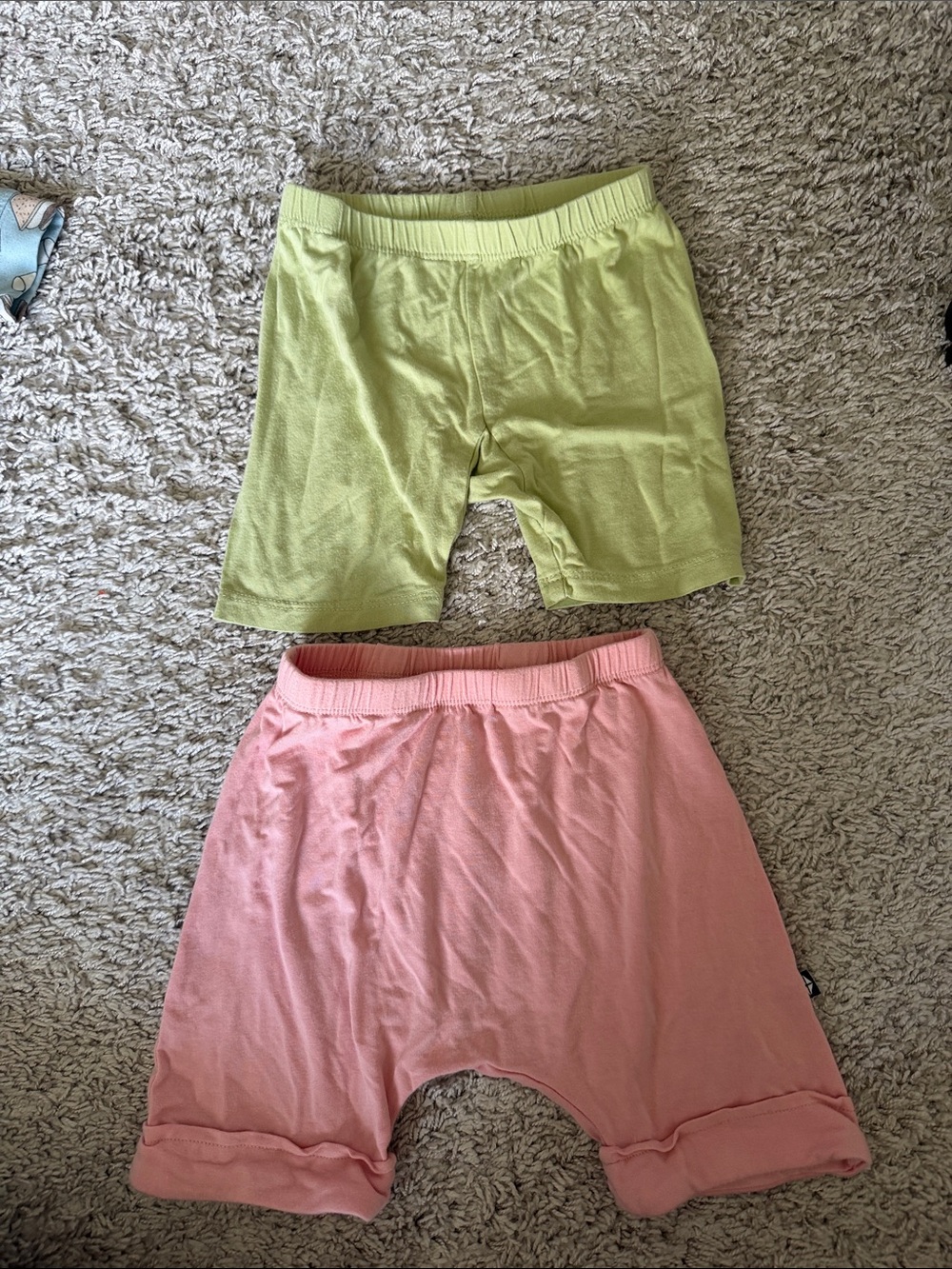 Kyte BABY Green & Pink Kids Pull-On Shorts Duo